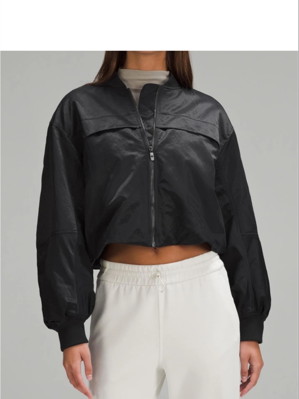Lululemon Insulated Ruched Cropped Bomber Jacket